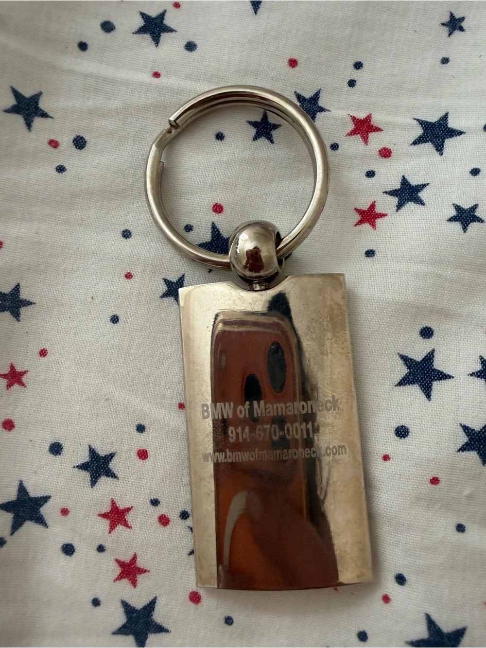 BMW Silver Keyring with Blue and White Logo